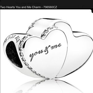 Two you and me hearts charm